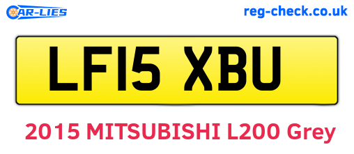 LF15XBU are the vehicle registration plates.