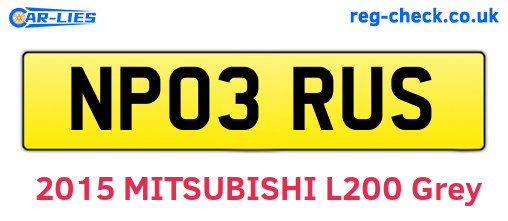 NP03RUS are the vehicle registration plates.