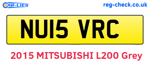 NU15VRC are the vehicle registration plates.