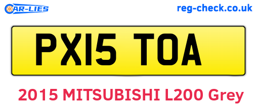 PX15TOA are the vehicle registration plates.
