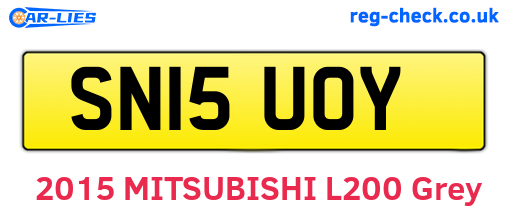 SN15UOY are the vehicle registration plates.