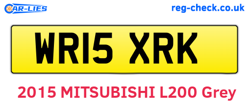 WR15XRK are the vehicle registration plates.