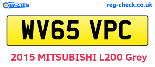 WV65VPC are the vehicle registration plates.