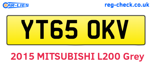 YT65OKV are the vehicle registration plates.
