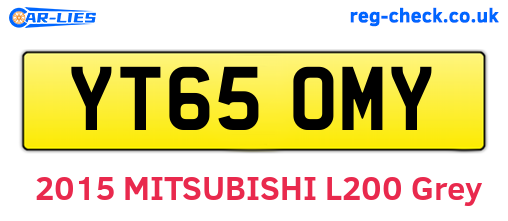 YT65OMY are the vehicle registration plates.