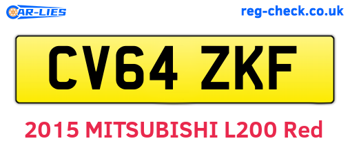 CV64ZKF are the vehicle registration plates.