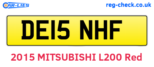 DE15NHF are the vehicle registration plates.