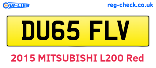 DU65FLV are the vehicle registration plates.