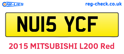 NU15YCF are the vehicle registration plates.