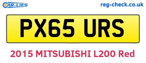 PX65URS are the vehicle registration plates.