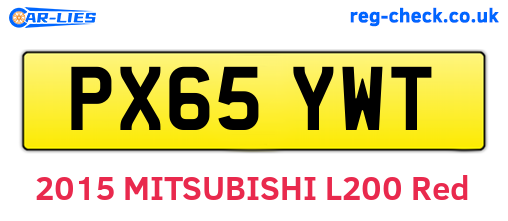 PX65YWT are the vehicle registration plates.