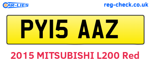 PY15AAZ are the vehicle registration plates.