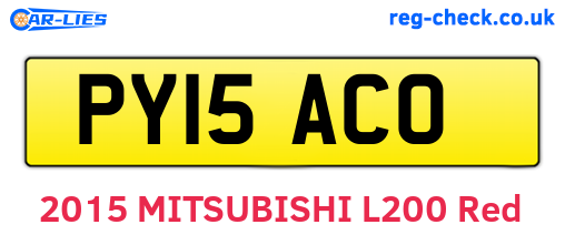 PY15ACO are the vehicle registration plates.