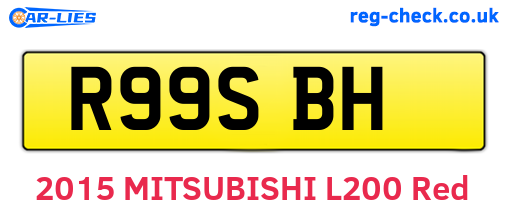 R99SBH are the vehicle registration plates.