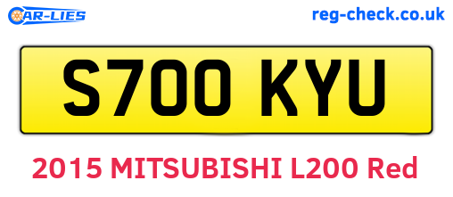 S700KYU are the vehicle registration plates.
