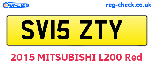 SV15ZTY are the vehicle registration plates.
