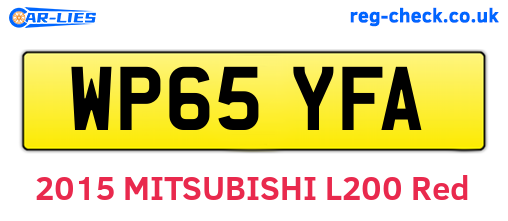 WP65YFA are the vehicle registration plates.