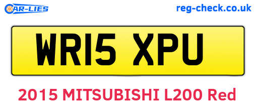 WR15XPU are the vehicle registration plates.