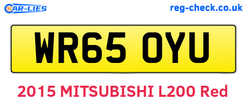 WR65OYU are the vehicle registration plates.