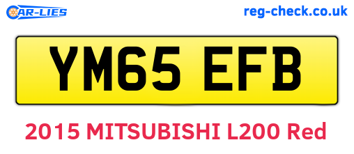 YM65EFB are the vehicle registration plates.