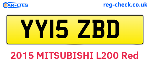 YY15ZBD are the vehicle registration plates.