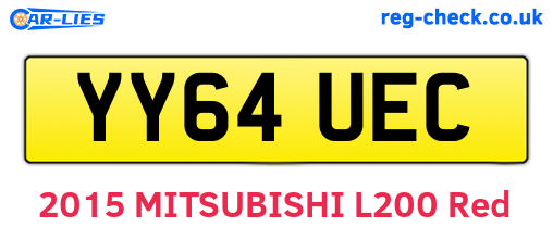 YY64UEC are the vehicle registration plates.