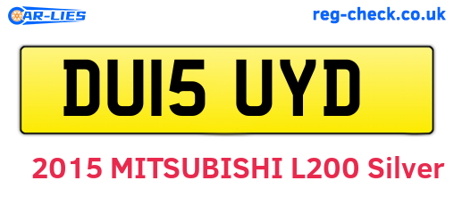 DU15UYD are the vehicle registration plates.