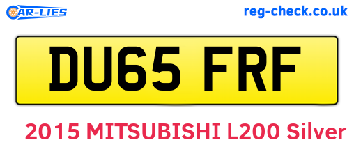 DU65FRF are the vehicle registration plates.