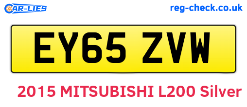 EY65ZVW are the vehicle registration plates.