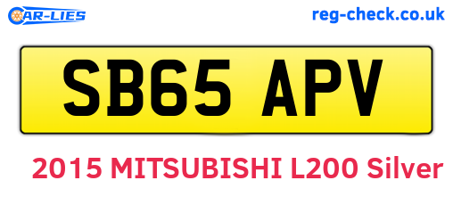 SB65APV are the vehicle registration plates.