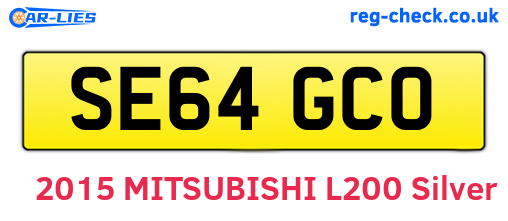 SE64GCO are the vehicle registration plates.