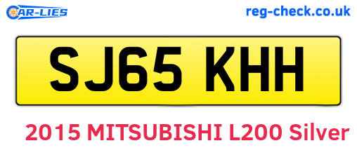 SJ65KHH are the vehicle registration plates.