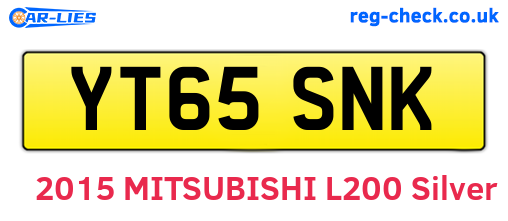 YT65SNK are the vehicle registration plates.