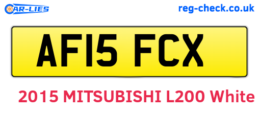 AF15FCX are the vehicle registration plates.