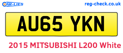 AU65YKN are the vehicle registration plates.