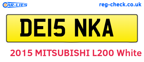 DE15NKA are the vehicle registration plates.