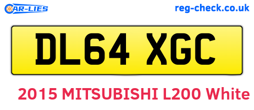 DL64XGC are the vehicle registration plates.