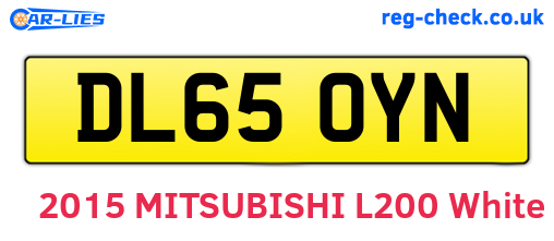 DL65OYN are the vehicle registration plates.