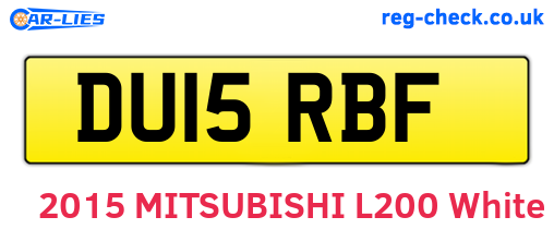 DU15RBF are the vehicle registration plates.
