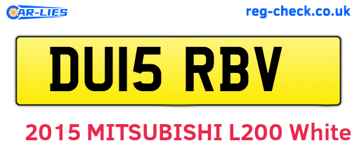 DU15RBV are the vehicle registration plates.