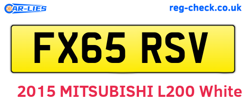 FX65RSV are the vehicle registration plates.