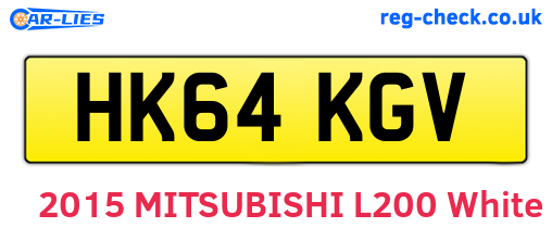 HK64KGV are the vehicle registration plates.