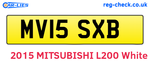 MV15SXB are the vehicle registration plates.