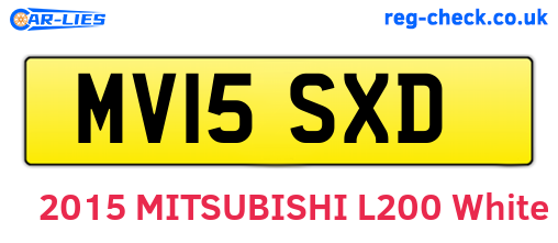 MV15SXD are the vehicle registration plates.