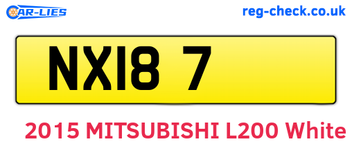 NXI87 are the vehicle registration plates.