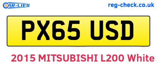 PX65USD are the vehicle registration plates.