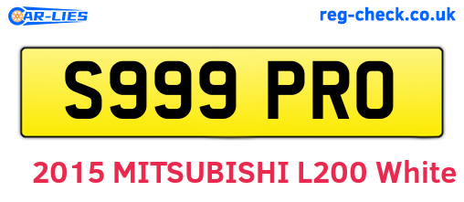 S999PRO are the vehicle registration plates.