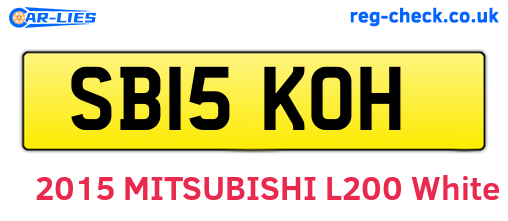 SB15KOH are the vehicle registration plates.