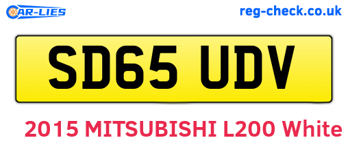 SD65UDV are the vehicle registration plates.