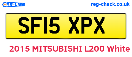 SF15XPX are the vehicle registration plates.